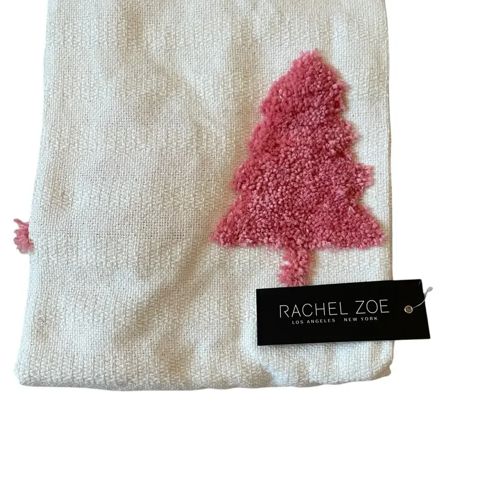 Rachel Zoe Pink Christmas Tree Throw Blanket 50x60 Holiday NEW